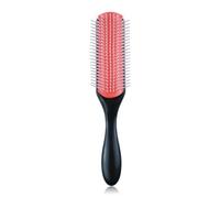 Pettine da uomo - Booster di volume a 9 file per Pompadour & Quiffs, pettine antistatico resistente al calore con supporto a parete (nero-rosso)
