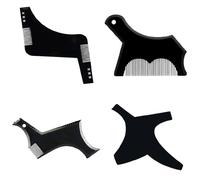 Pettine da uomo per modellare la barba, 4 pezzi, perfetto per linea e bordatura per mascella, guancia/collo, per pizzetto, baffi, basette, mascella, guance, collo, simmetrica, curva, taglio a gradini,