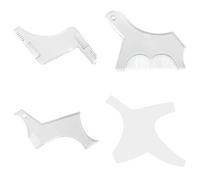 Pettine da uomo per modellare la barba, 4 pezzi, perfetto per linea e bordatura per mascella, guancia/collo, per pizzetto, baffi, basette, mascella, guance, collo, simmetrica, curva, taglio a gradini,
