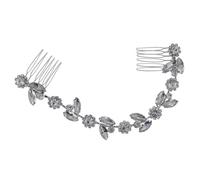 Pettine Decorativo per Chioma da Sposa Catena e Cristalli | Argento, Struttura in Rame Dettagli Brillanti, Stile Elegante per Sposa, Cerimonie Formali e Prom