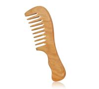 Pettine Denti Larghi in Legno No Static per Capelli Ricci, Ondulati e Spessi - per Le Donne (5mm Larghezza del Dente B)