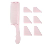 Pettine di clipper barbiere curvo CuFAEE, strumento di parrucchiere professionale ad a forma di S, pettine curva a taglio di capelli per posizionare la parte superiore piatta (Rosa)