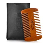 Pettine di legno barba con custodia in pelle