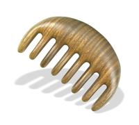 Pettine di Legno Pettine di legno di sandalo verde con denti spessi, pettine for massaggio viso, pettine for massaggio cuoio capelluto e meridiano(1)