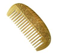 Pettine di Legno Pettine in legno di sandalo intero for la cura dei capelli, pettine for la testa con massaggio a denti larghi e intaglio a doppia faccia(4)