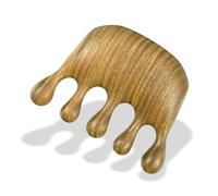 Pettine di Legno Wooden Green Sandalwood Thick Teeth Massage Comb Face Tool Massage Scalp Meridian Massage Comb(5)