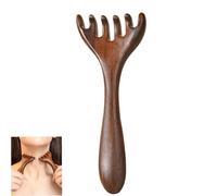 Pettine di massaggio meridiano a sei artiglie, pettine massaggiatore del cuoio capelluto in legno di sandalo, pettine meridiano, pettini di denti larghi per le donne (1PCS a)