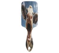 Pettine divertente del cuscino d'aria del ritratto della mucca, spazzola antistatica, spazzola districante dei capelli delle donne