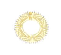 Pettine elastico ad incastro a denti circolari, flessibile, fascia per capelli, fascia per capelli, per escursionismo, da donna, parrucchiere, giallo