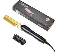 Pettine Elettrico 2 in 1 Spazzola Lisciante Barba Capelli Temperatura Regolabile