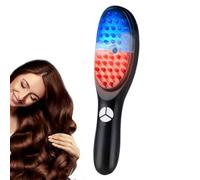 Pettine Elettrico per Massaggio In Pelle Capovolta, Massaggiatore Testa Con Luce Led Rosso E Blu, Spazzola Ricrescita Dei Capelli Ricaricabile, Pettine Vibrante Spruzzo Con 3 Modalità