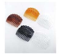 Pettine for capelli attorcigliato francese a 11 denti da 2/16 pezzi - Accessorio for capelli semplice ed elegante for donne e ragazze(DARK COFFEE 16 PCS)