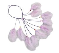 Pettine for capelli con piume colorate bohemien for donne con fermagli for capelli con treccia e dreadlock(V)