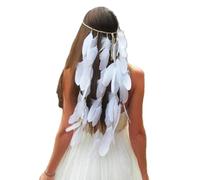 Pettine for capelli con piume colorate bohemien for donne con fermagli for capelli con treccia e dreadlock(SD)