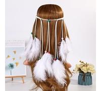 Pettine for capelli con piume colorate bohemien for donne con fermagli for capelli con treccia e dreadlock(W)