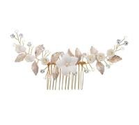 Pettine for capelli da sposa fatto a mano, accessorio for acconciature raccolte for abiti da sposa, pettine a forma di fiore in ceramica bianca.