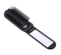 Pettine for capelli da viaggio professionale 1PC Spazzola for capelli pieghevole portatile con specchio Pettine da viaggio compatto tascabile (Color : Black)