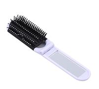 Pettine for capelli da viaggio professionale 1PC Spazzola for capelli pieghevole portatile con specchio Pettine da viaggio compatto tascabile (Color : White)