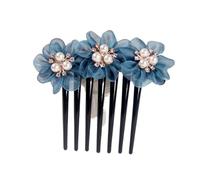 Pettine for capelli Fiore Disco for capelli Pettine in filato di seta Forcina for capelli for donna adulta Accessori for capelli con perle Forcina for capelli Pettine a sette denti Parte posteriore de