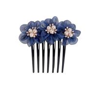 Pettine for capelli Fiore Disco for capelli Pettine in filato di seta Forcina for capelli for donna adulta Accessori for capelli con perle Forcina for capelli Pettine a sette denti Parte posteriore de
