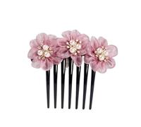 Pettine for capelli Fiore Disco for capelli Pettine in filato di seta Forcina for capelli for donna adulta Accessori for capelli con perle Forcina for capelli Pettine a sette denti Parte posteriore de