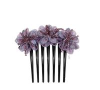 Pettine for capelli, forcina for capelli, copricapo antiscivolo, pettine con frangia, pettine con forcina rotta, fascia for capelli in cristallo abbinata for le donne(Viola)