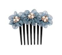 Pettine for capelli in filato di seta con perle, piastra for capelli, for adulti, con fiori di rosa, accessori for capelli, forcina for capelli, pettine a sette denti, parte posteriore della testa for