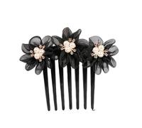 Pettine for capelli in filato di seta con perle, piastra for capelli, for adulti, con fiori di rosa, accessori for capelli, forcina for capelli, pettine a sette denti, parte posteriore della testa for