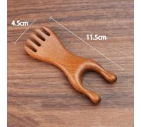Pettine for massaggio meridiano in legno di sandalo dorato naturale, massaggiatore for la testa antistatico a 6 artigli, massaggio alla testa Gua Sha, favorisce la circolazione sanguigna(C)