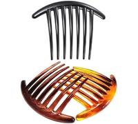 Pettine francese a 7 denti, 3 fermagli per capelli in plastica, pettini laterali per capelli, accessorio per capelli per donne e ragazze, accessori per capelli (nero e marrone)