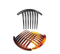 Pettine francese a 7 denti, 3 fermagli per capelli in plastica, pettini laterali per capelli, accessorio per capelli per donne e ragazze, accessori per capelli (nero e marrone)