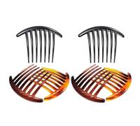 Pettine francese a 7 denti, 6 fermagli per capelli in plastica, pettini laterali per capelli, accessorio per capelli per donne e ragazze, accessori per capelli (nero e marrone)