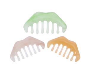 Pettine Guasha in Resina 3 Pezzi, Massaggio Cuoio Capelluto | Bordi Lisci, Design Ergonomico, Uso su Schiena e Gamba, Set da 3 Pezzi per Trattamento Quotidiano