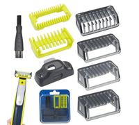 Pettine guida per Philips One Blade, set di 4 protezioni (1/2/3/5 mm), pettine per corpo e viso, spazzola e cappuccio protettivo, adatto per rasatura quotidiana e styling della barba da uomo, per