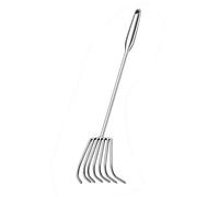 Pettine in acciaio inox a 7 punte con manico rinforzato per giardinaggio e raccolta vongole resistente alla ruggine