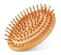 Pettine in Bambù per Cuoio Capelluto, Districante e Leggero | Massaggio Delicato, Aiuta la Piega Quotidiana, per Casa e Viaggio, Colore Beige, Uso su Chioma e Cuoio Capelluto