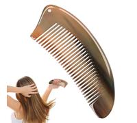 Pettine in corno da donna, spazzola per capelli antistatica a denti larghi, pettine in corno naturale, per la cura della barba, massaggi, fatta a mano, per capelli bagnati