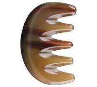 Pettine in corno e strumento per massaggiare il cuoio capelluto Pettine in corno di bufalo portatile ideale per il massaggio del cuoio capelluto Strumento per massaggio della testa compatto e porta