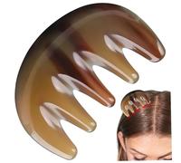 Pettine in corno e strumento per massaggiare il cuoio capelluto Pettine in corno di bufalo portatile ideale per il massaggio del cuoio capelluto Strumento per massaggio della testa compatto e porta