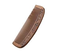 Pettine in legno di sandalo a denti larghi in oro naturale, 17 cm, con incisione su entrambi i lati