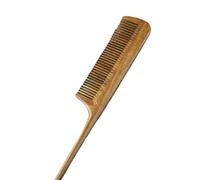 Pettine in legno di sandalo da 21 cm con punte appuntite, pettine speciale a denti fini densi per capelli lunghi