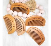 Pettine In Legno Personalizzato - Spazzola For Capelli In Legno Fatta A Mano Con Nome E Data Incisi, Regalo Di Compleanno For Lei E Lui, Pettine Tascabile Da 3,5 Pollici(3Pcs)