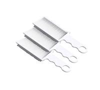 Pettine in plastica con manico lungo, triangolare, denti fini, for uomo, con parte superiore piatta, for tagliare i capelli, può essere appeso, bianco, multifunzionale(3 pcs)