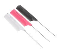 Pettine la Coda Retrattile 3 Pezzi in Abs e Acciaio | Parti e Taglio, 12, 5x2, 8cm, Adatto a Casa e Uso Personale, per Ragazze e Adulti Colore Casuale