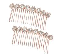 Pettine laterale con strass a 20 denti, 2 pezzi, pettine per capelli con diamante laterale in cristallo da sposa, gioielli da sposa, pettine per capelli