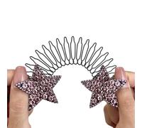 Pettine laterale con strass antiscivolo a cinque punte a stella laterale clip per capelli ragazza gioielli invisibile pettine laterale ornamento da sposa