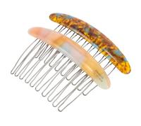 Pettine Laterale Francese 2 Pezzi in Ferro e Plastica per Frangia | Denti in Ferro, Stile Minimalista per Uso Quotidiano e Lavoro, Tenue Effetto Marmo, per Donne e Testimoni