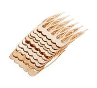Pettine laterale per capelli, in metallo, 10 pezzi, colore oro, 6 denti
