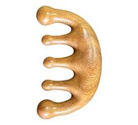 Pettine Legno - Denti Larghi Sandalo, Massaggiatore Cuoio Capelluto Stile Gua Sha, Trattamento Acupressione Manuale Per Crescita Capelli & Rilassamento, 10-15cm Materiale Naturale Uso Bagnato Asciutto