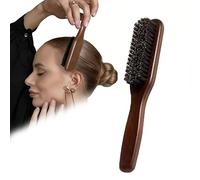 Pettine lisciante con setole, durezza morbida/media, facile styling e manutenzione, doma l'effetto crespo e crea capelli lisci e lucenti, unisex, manico in legno, spazzola per capelli da donna